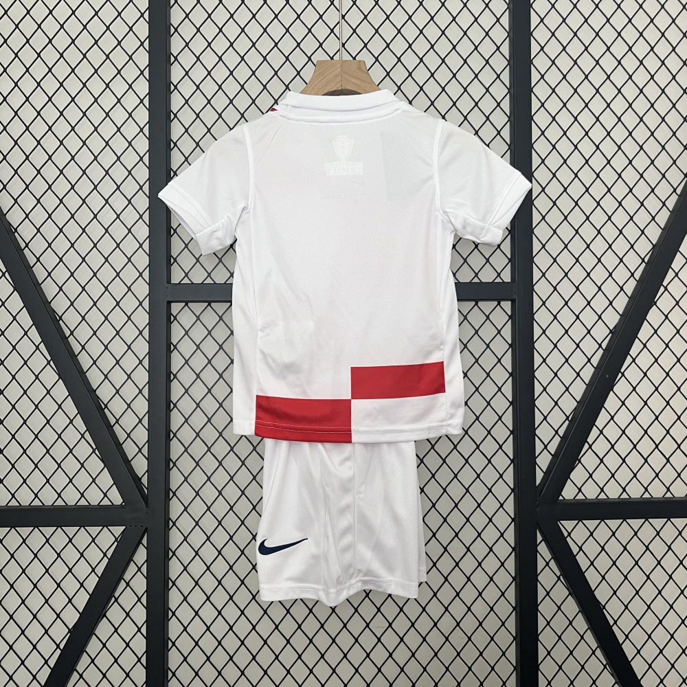 2024 Croatia Home Kids Jersey Euro 
