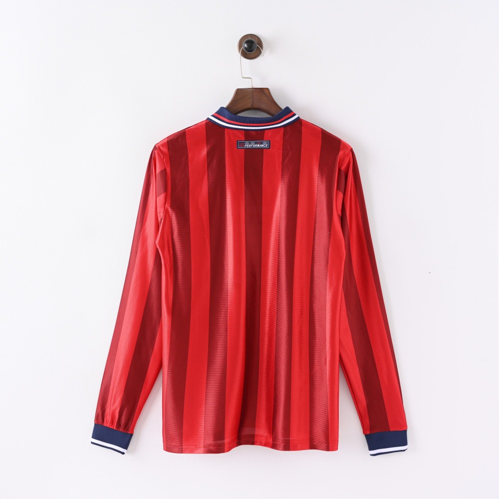 1998 World Cup England Away Long Sleeve Retro Jersey 