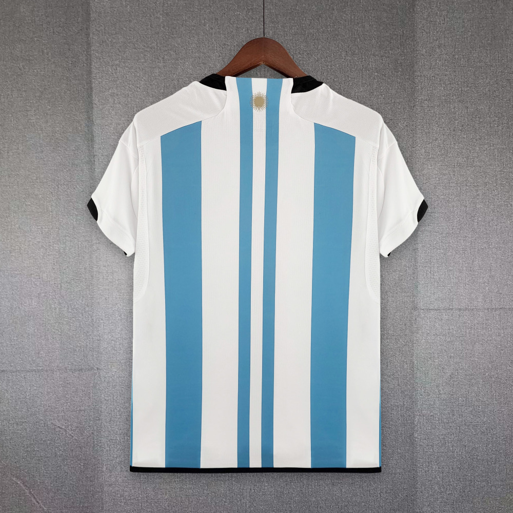 2022 World Cup Argentina Home 3-Star Retro Jersey 