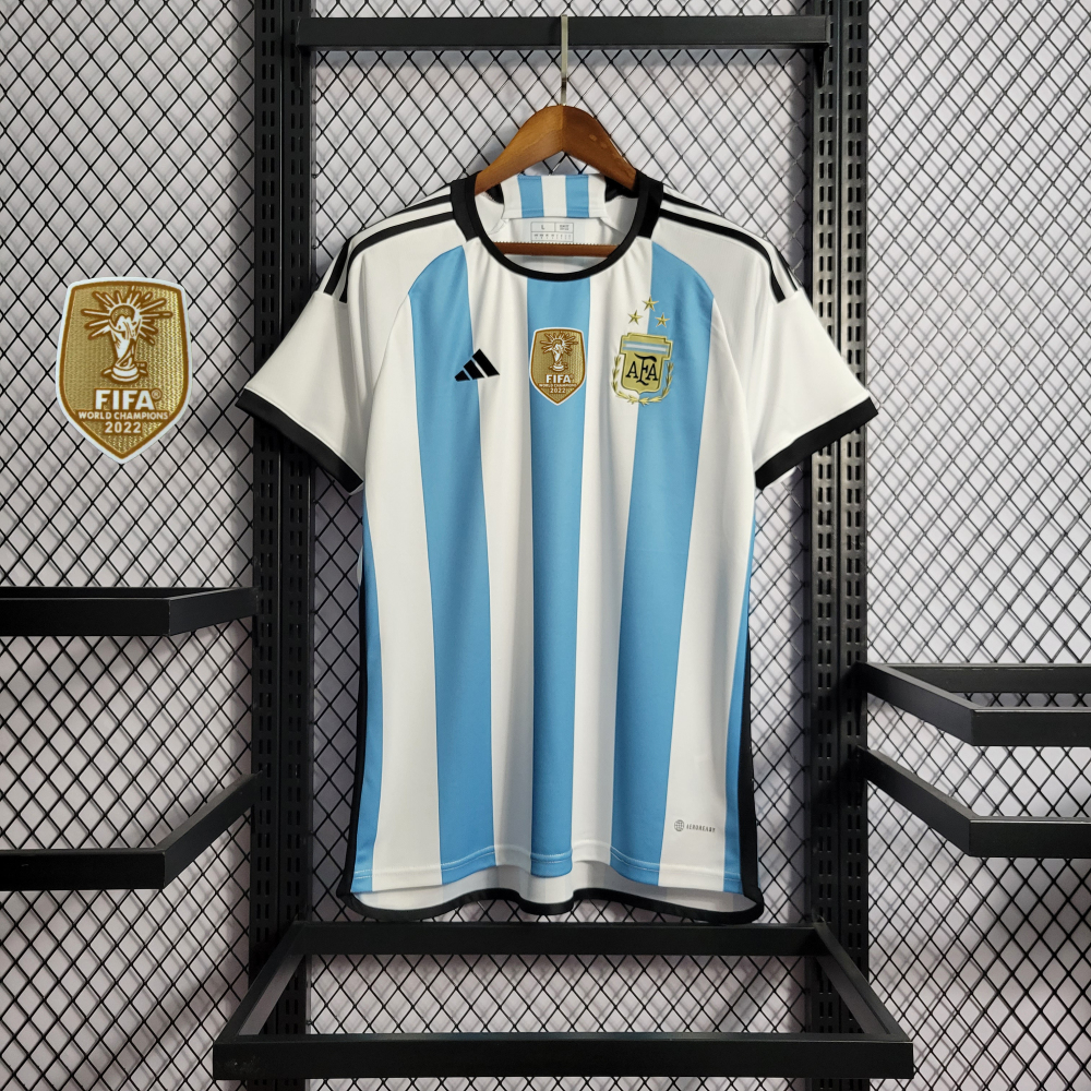 2022 World Cup Argentina Home 3-Star Retro Jersey 