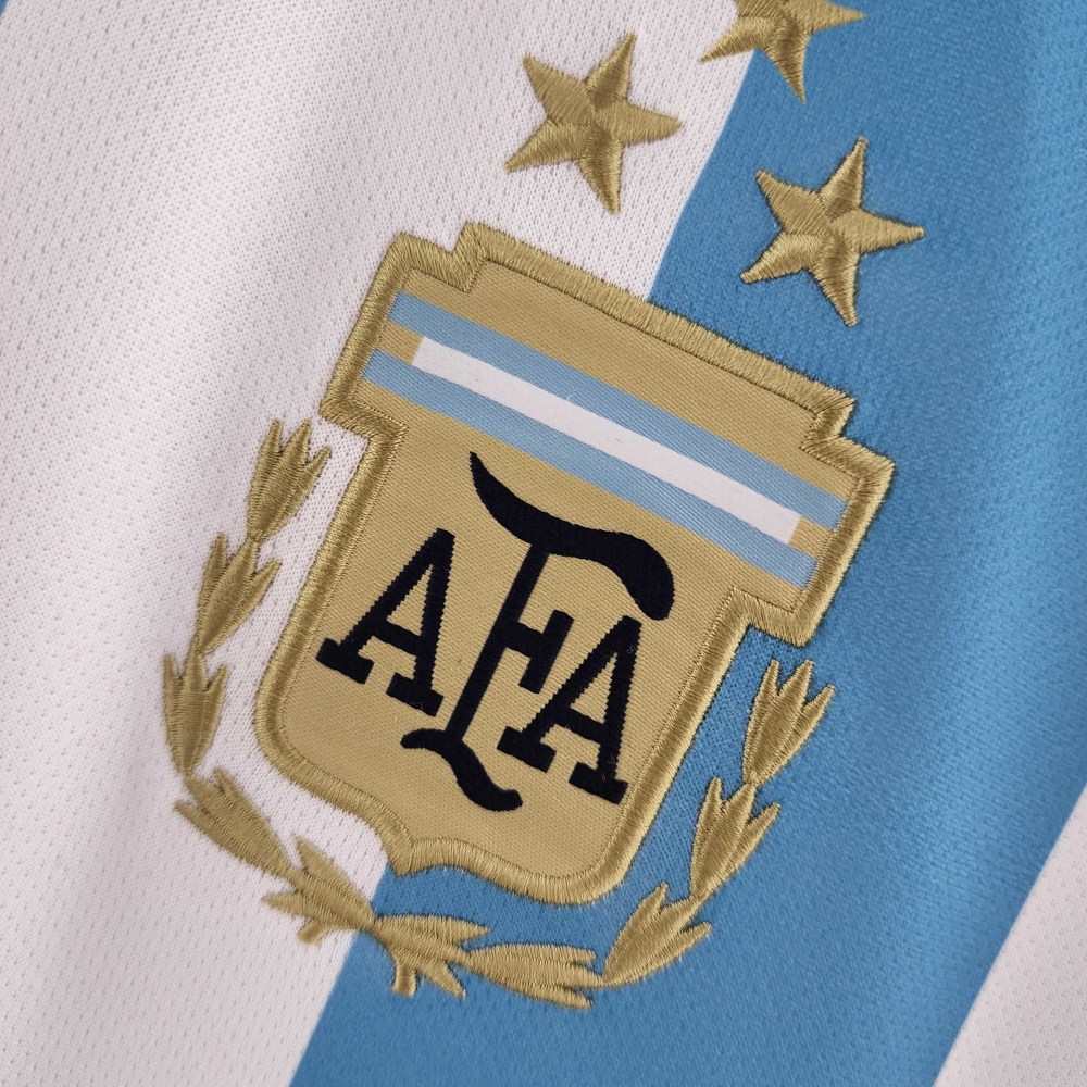 2022 World Cup Argentina Home 3-Star Retro Jersey 
