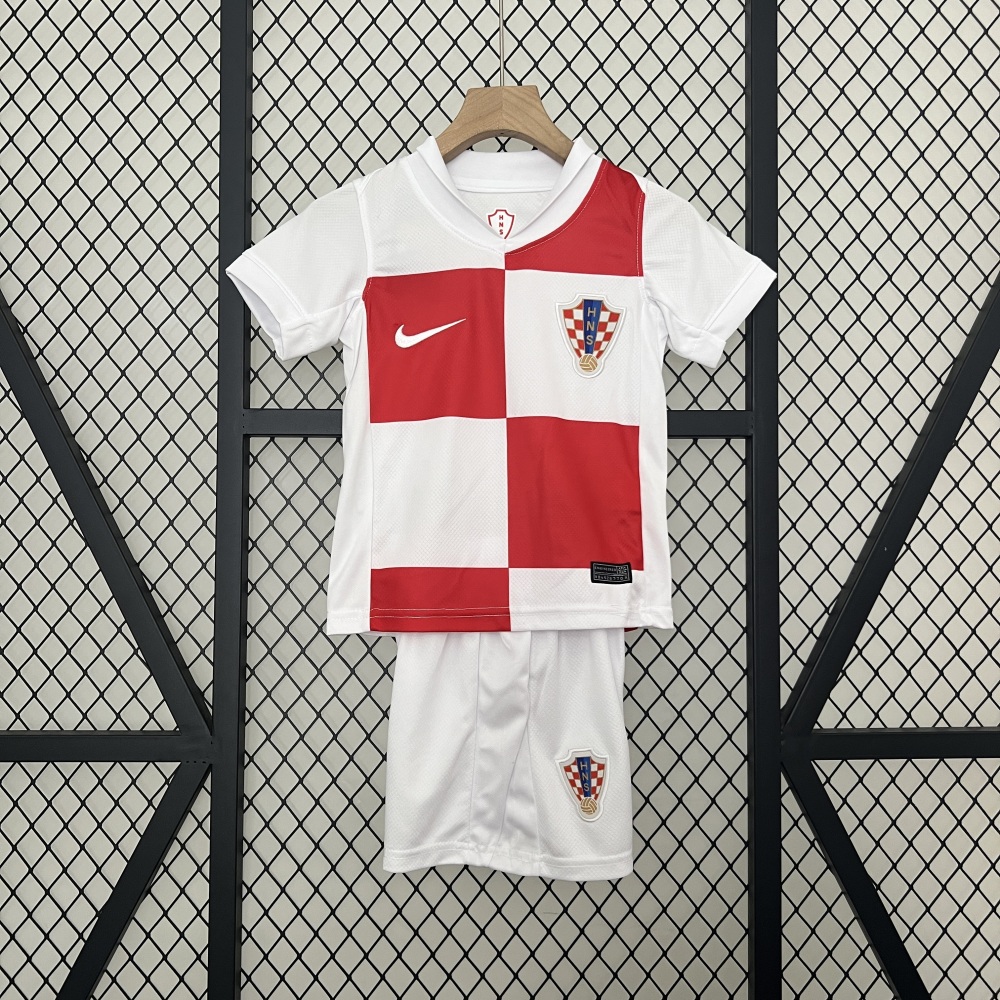 2024 Croatia Home Kids Jersey Euro 