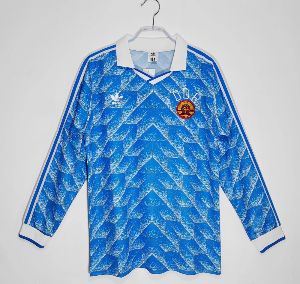 1988 East Germany Home Long sleeved Vintage football jersey
