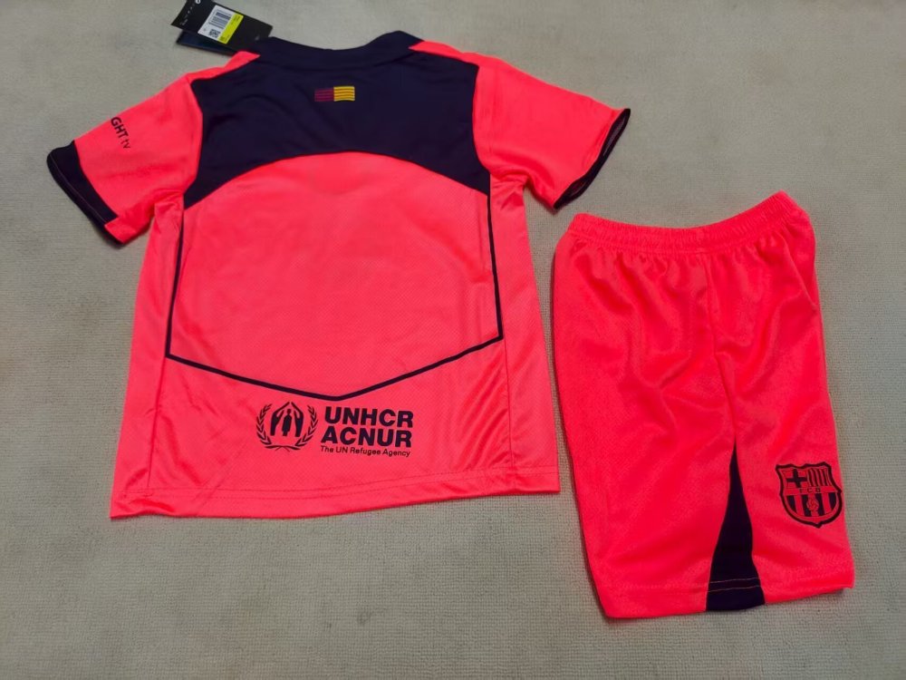 2025/26 Barcelona Second Away Fan Version Kids' Soccer Jersey