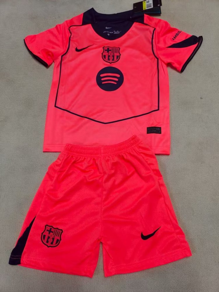 2025/26 Barcelona Second Away Fan Version Kids' Soccer Jersey