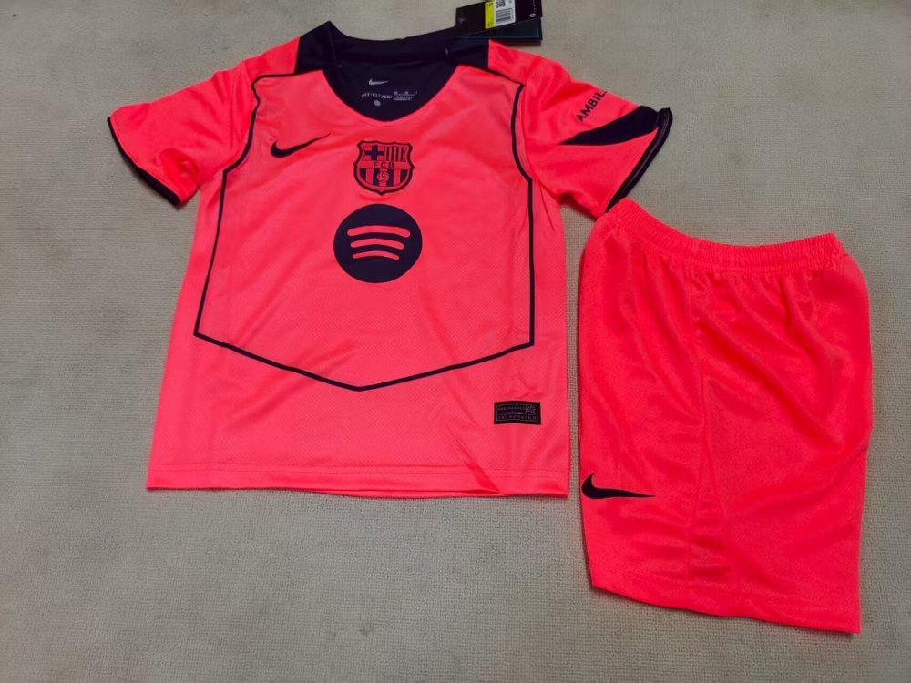 2025/26 Barcelona Second Away Fan Version Kids' Soccer Jersey