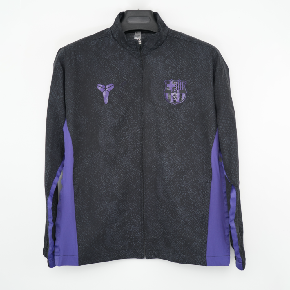 2025/26 Barcelona Black Soccer Windbreaker 