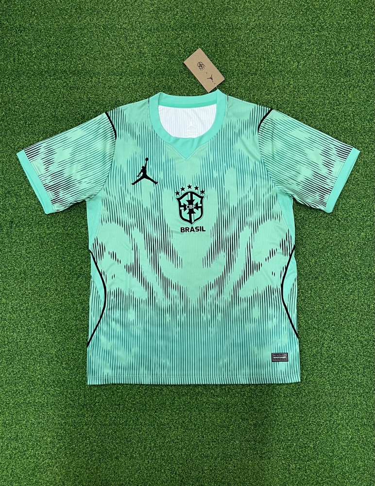 2026 World Cup Brazil Goalkeeper Green Fan Version Short Sleeve Soccer Jersey