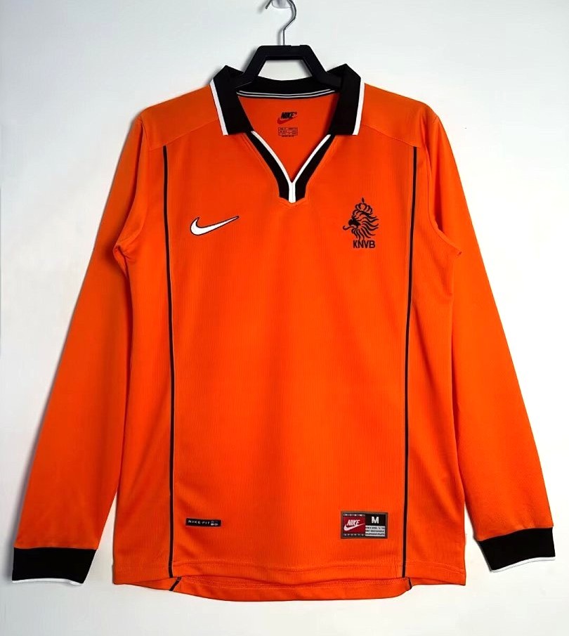 1998 World Cup Netherlands Home long sleeved Retro Jersey