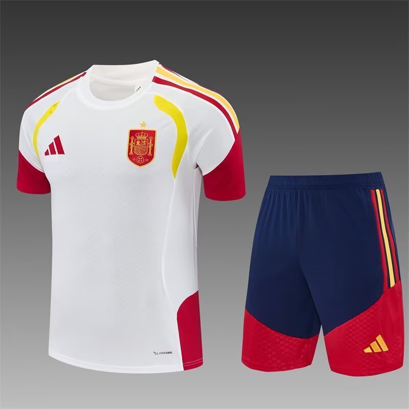 2026/27 Spain White Short Sleeve Football Training Suit for Adults
