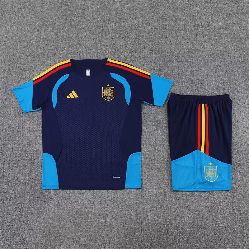 2026/27 Spain Royal Blue Short Sleeve Training Suit For Adult & Kids