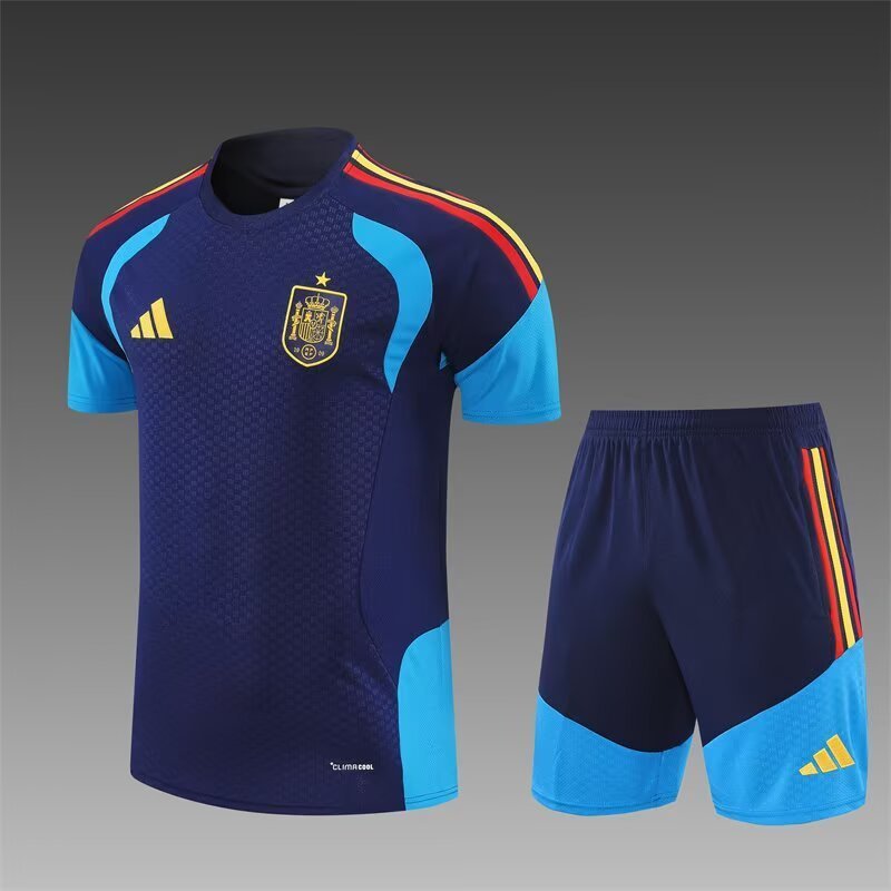 2026/27 Spain Royal Blue Short Sleeve Training Suit For Adult & Kids