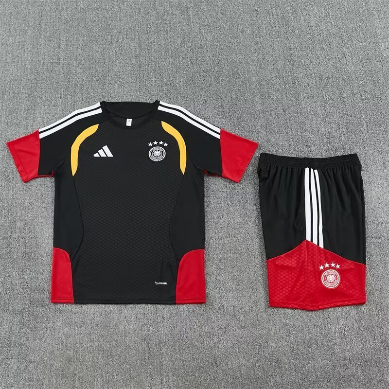 2026/27 Germany Black Short Sleeve Training Suit For Adult & Kids