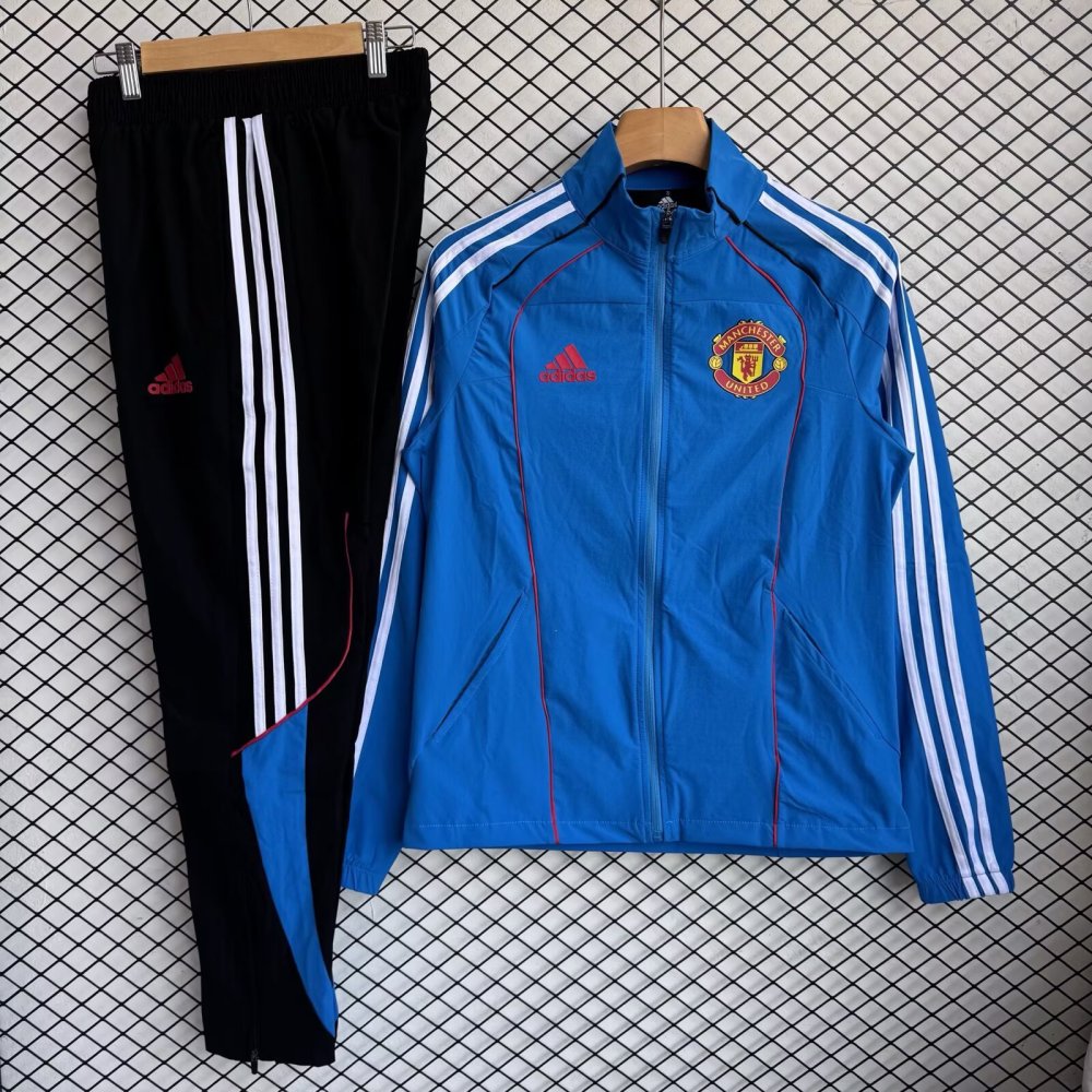 2025/26 Manchester United Blue Windbreaker Set