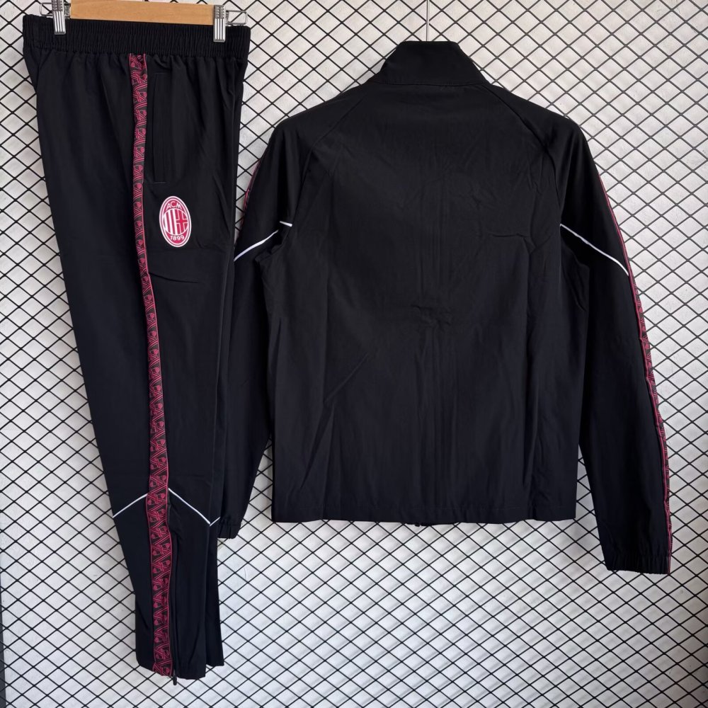 2025/26 AC Milan Black Windbreaker Set