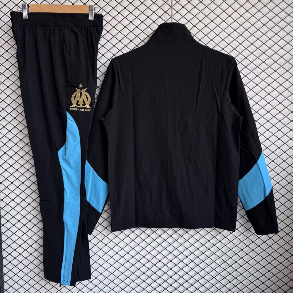 2025/26 Marseille Black Windbreaker Set