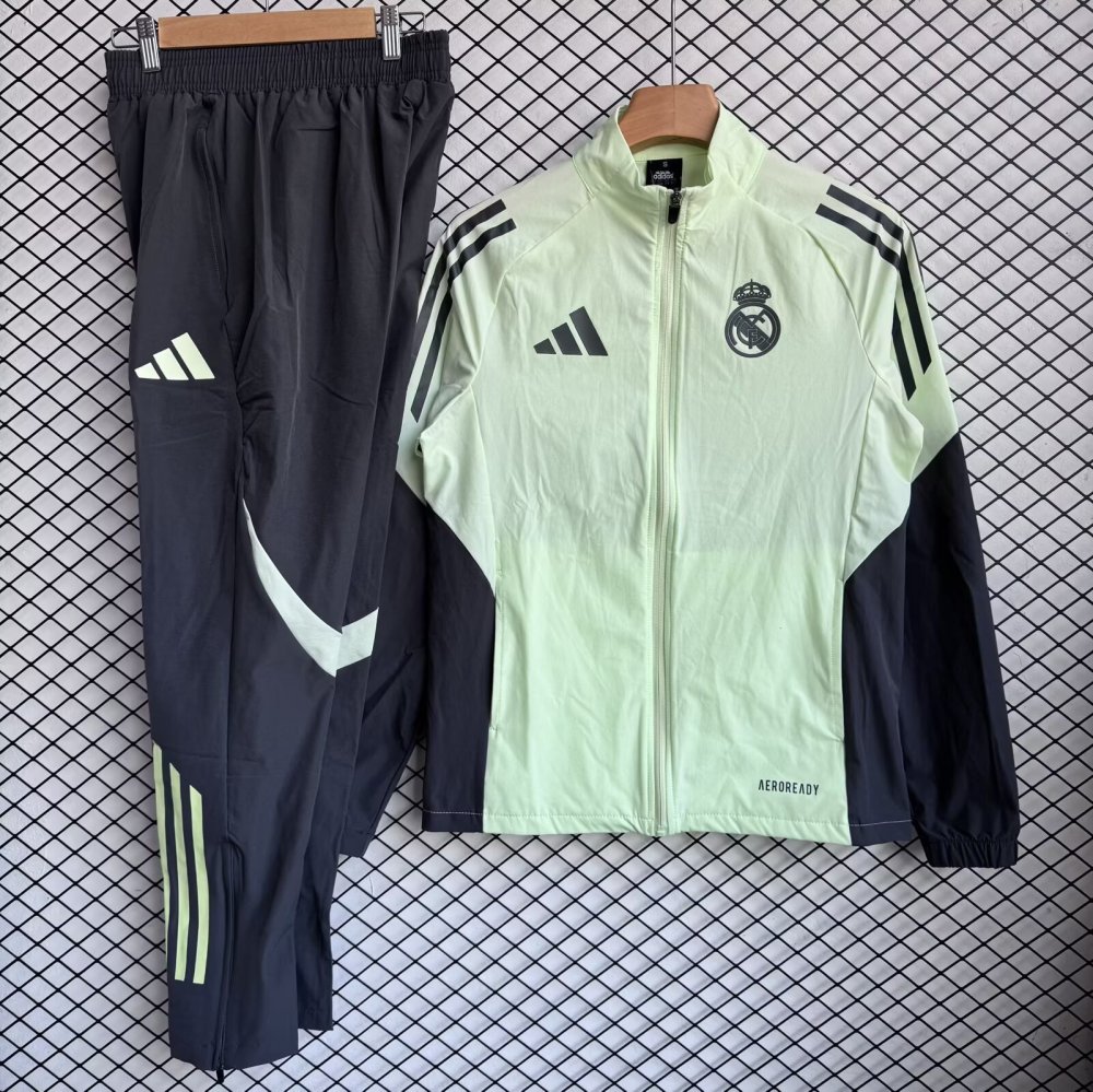 2025/26 Real Madrid Green Windbreaker Set