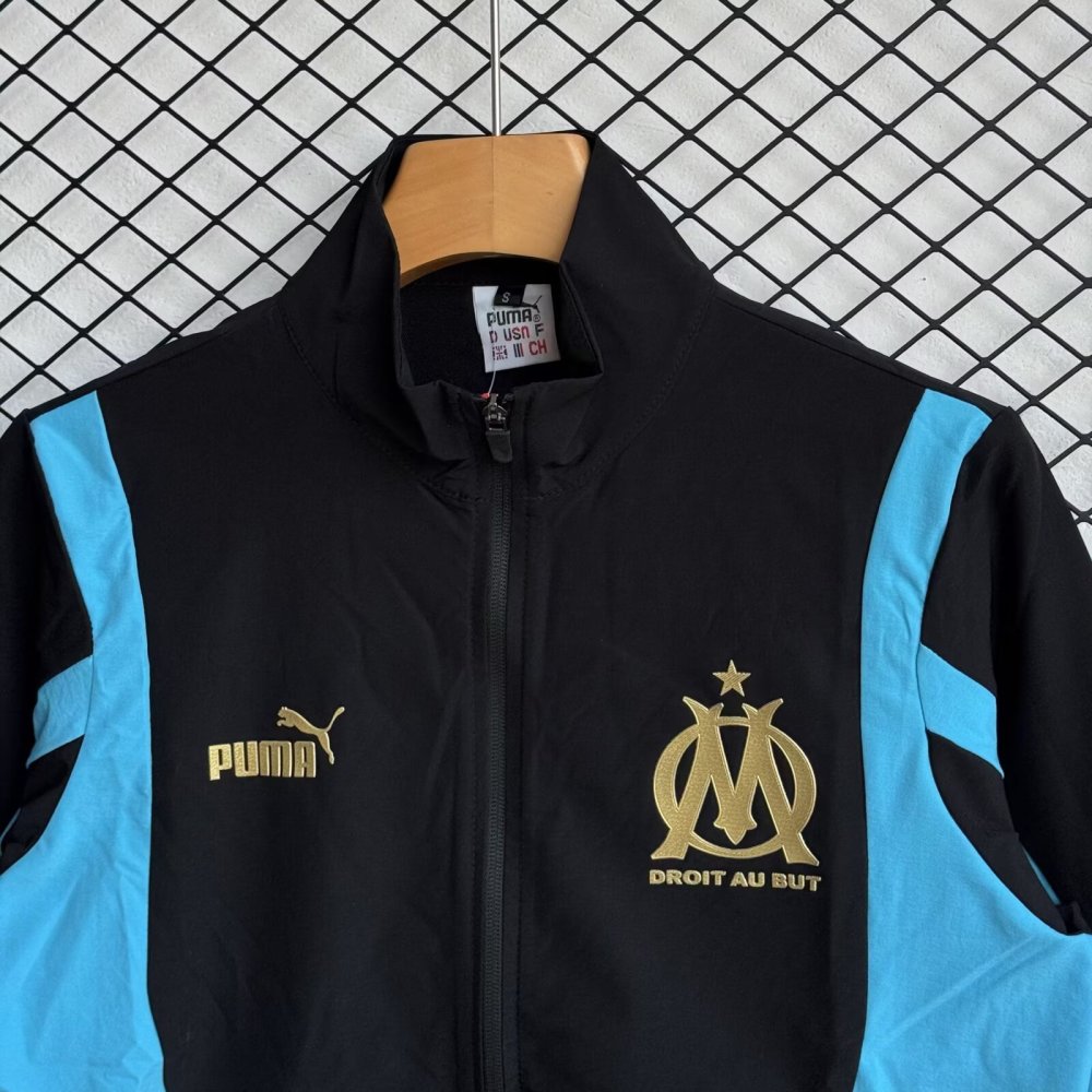 2025/26 Marseille Black Windbreaker Set