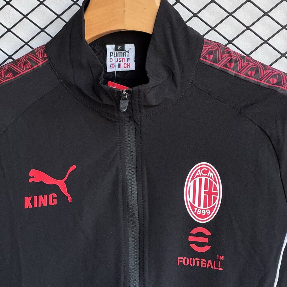 2025/26 AC Milan Black Windbreaker Set