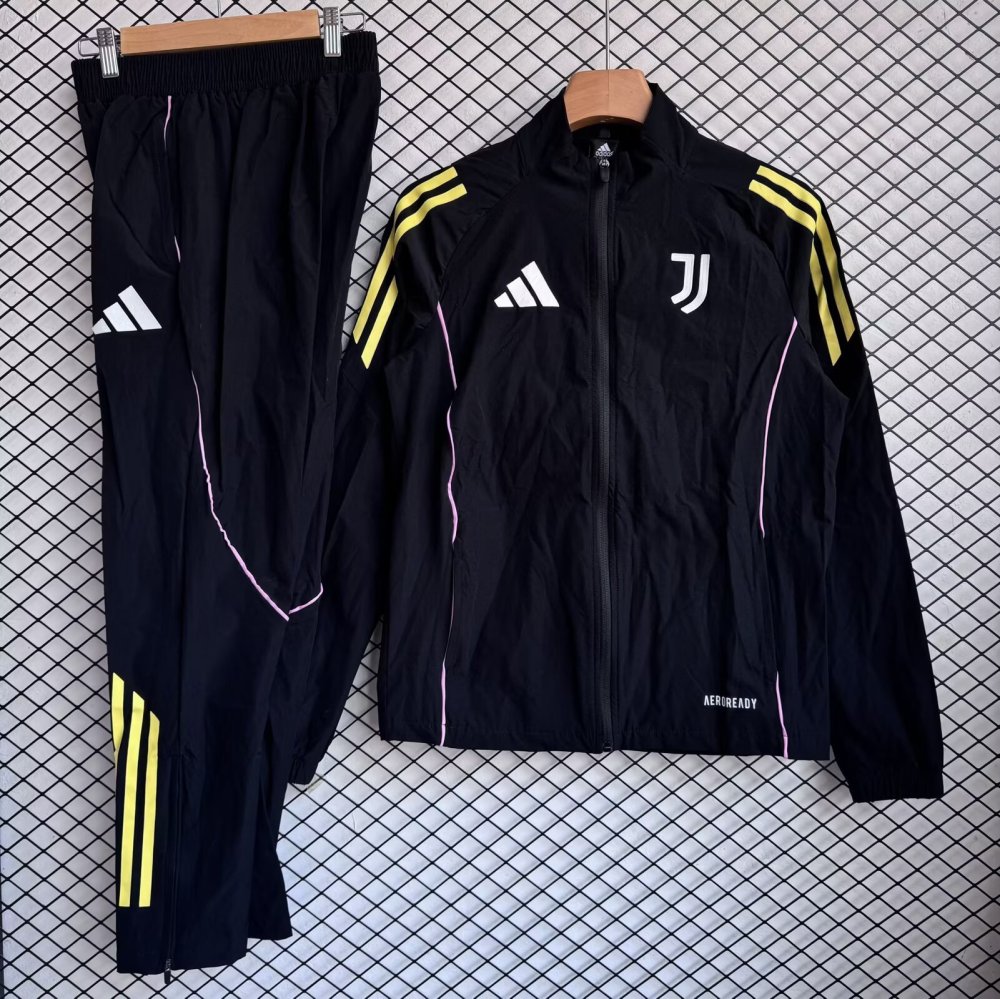 2025/26 Juventus Black Windbreaker Set