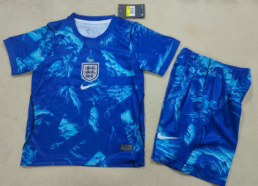 2026 Kids England Blue Goalkeeper World Cup Football Jersey