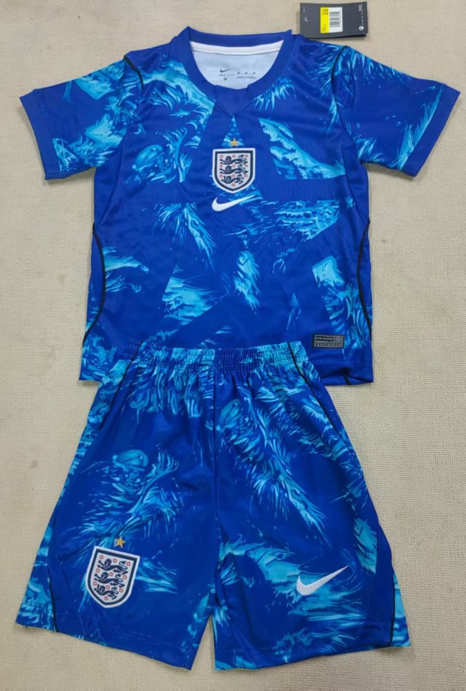 2026 Kids England Blue Goalkeeper World Cup Football Jersey
