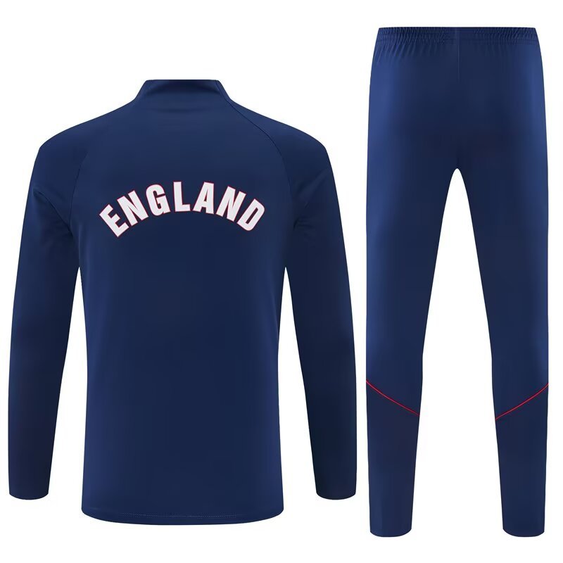 2026/27 England Royal Blue Half Pull Training Suit Soccer Jersey For Adult & Kids