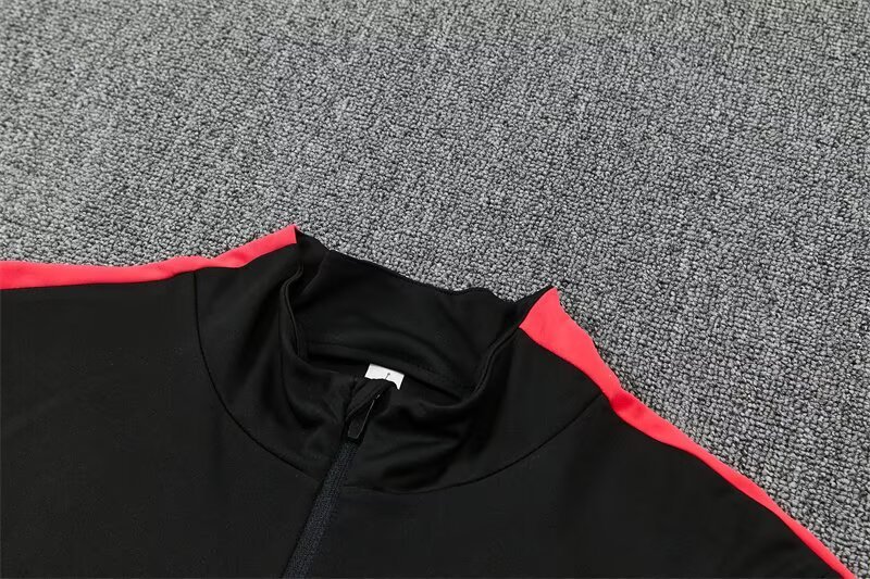 2026/27 Jordan Brazil Black Orange Half Pull Training Suit Soccer Jersey For Adult & Kids
