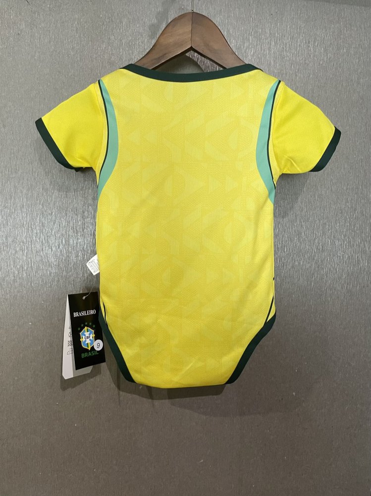 2026 Brazil Home Baby Jersey With Brand Logo