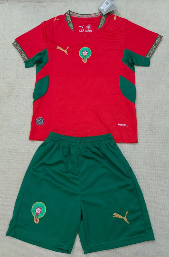 2026/27 Kids Morocco Home Player Edition World Cup Football Jersey