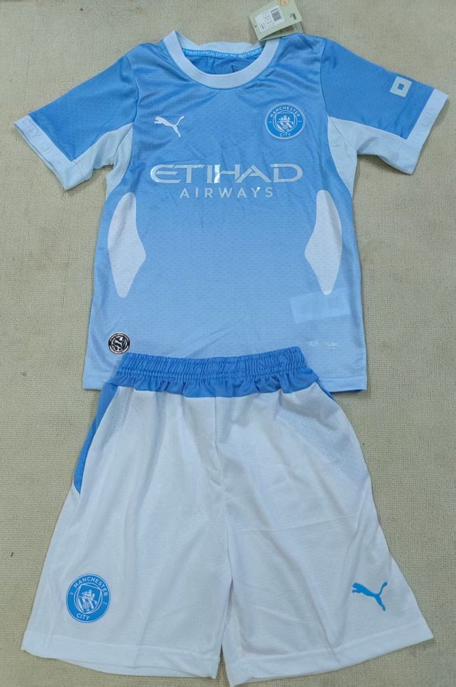 2026/27 Kids Manchester City Home Player Edition Football Jersey