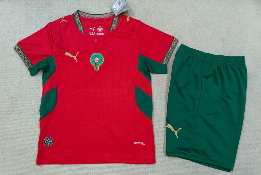 2026/27 Kids Morocco Home Player Edition World Cup Football Jersey