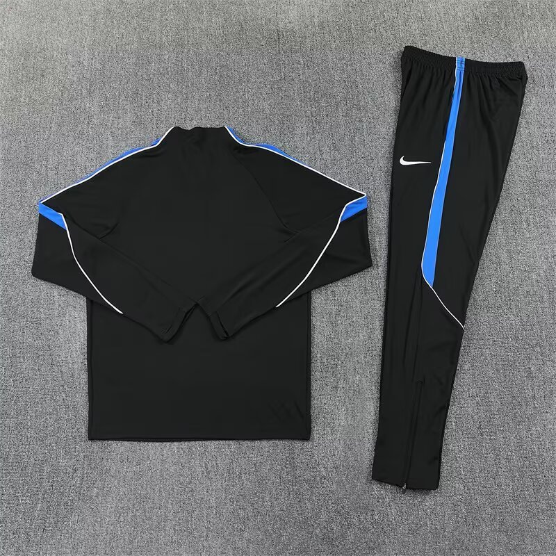2026/27 Atlético Madrid Black Half Pull Training Suit Soccer Jersey For Adults & Kids