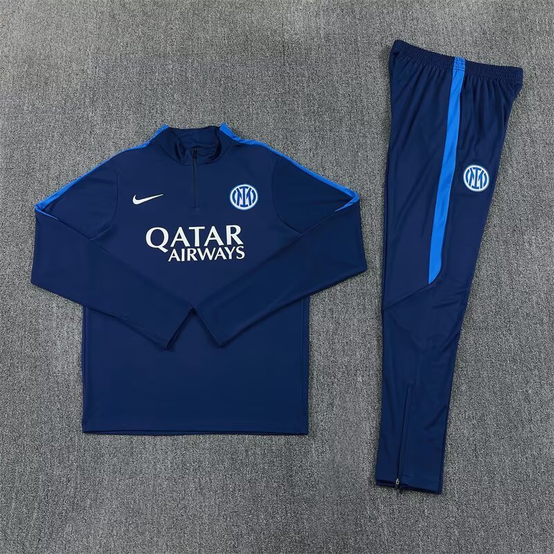 2026/27 Inter Milan Royal Blue Half Pull Training Suit Soccer Jersey For Adults & Kids