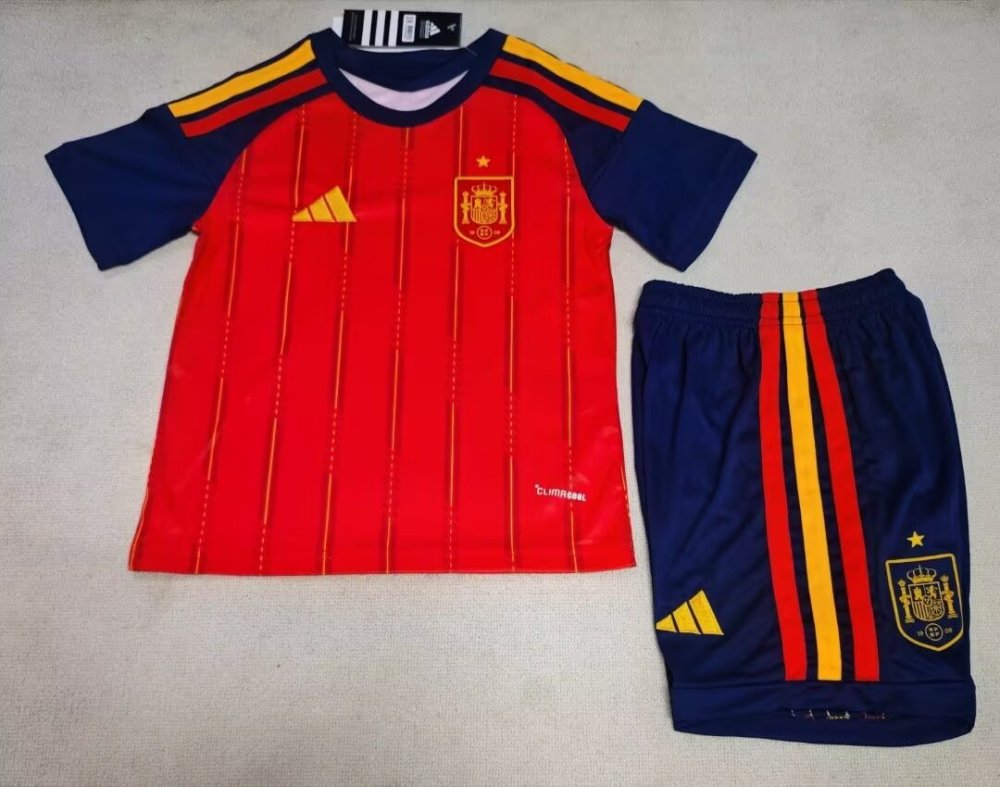 2026/27 Kids Spain Home Fan Edition World Cup Football Jersey