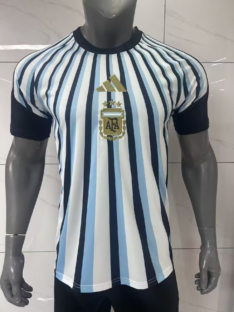 2026/27 Argentina Training Suit Blue Stripe Fan Version Soccer Jersey