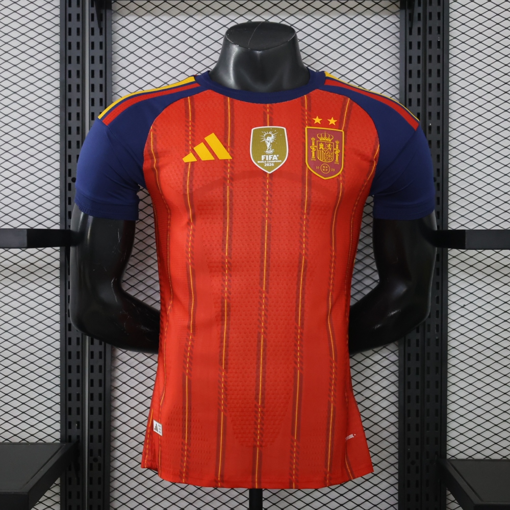 2026 Spain Home 2-star With World Champions Patch Player Version World Cup Jersey