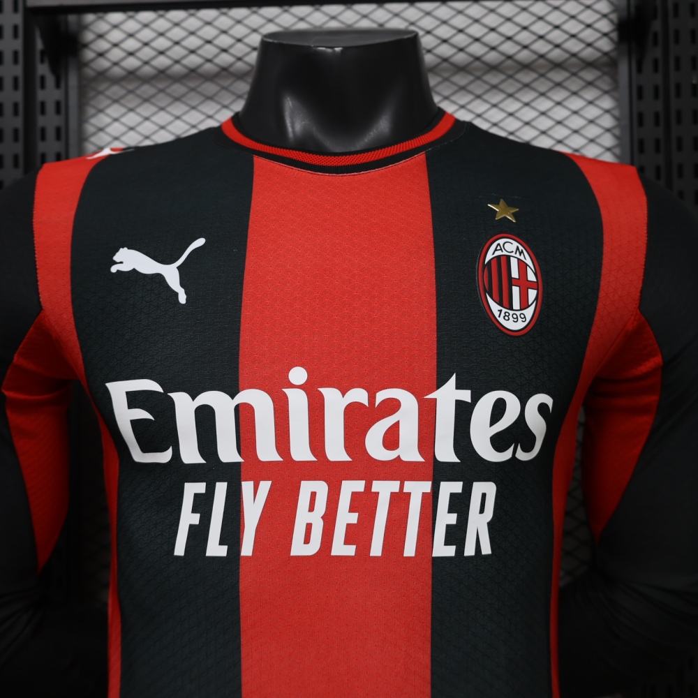 2026/27 AC Milan Home Long Sleeved Player Version Soccer Jersey