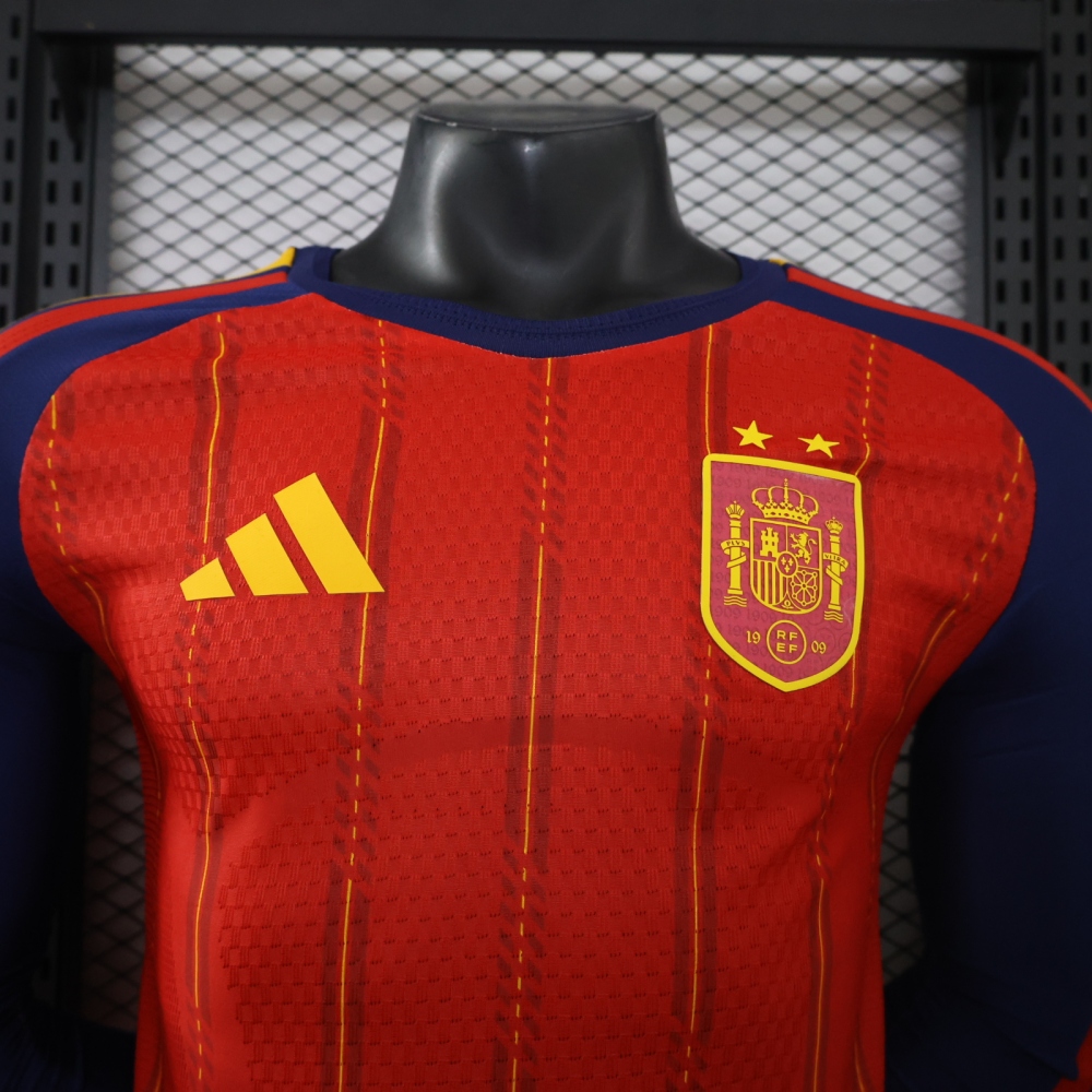 2026 Spain Home Long Sleeved 2-star Player Version World Cup Soccer Jersey