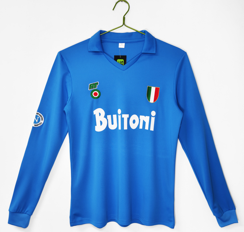 1987/88 Napoli Home Long Sleeved Retro Soccer Jersey