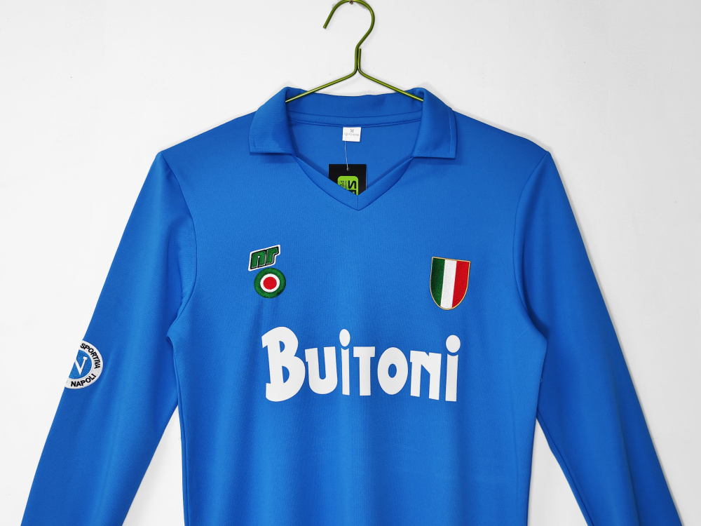 1987/88 Napoli Home Long Sleeved Retro Soccer Jersey