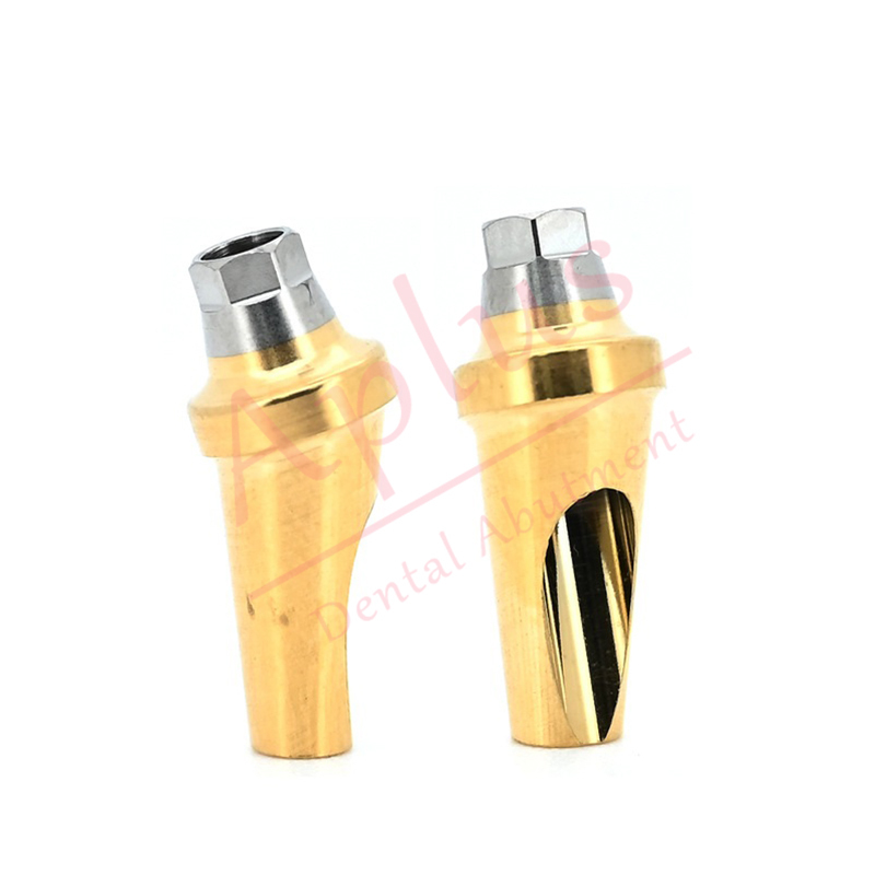 Hiossen ET Regular 17° Angled Abutment Dental Implant Osstem TS GS Mini Titanium Angled Abutment A Type B Type Cement-retained Combination Prosthesis