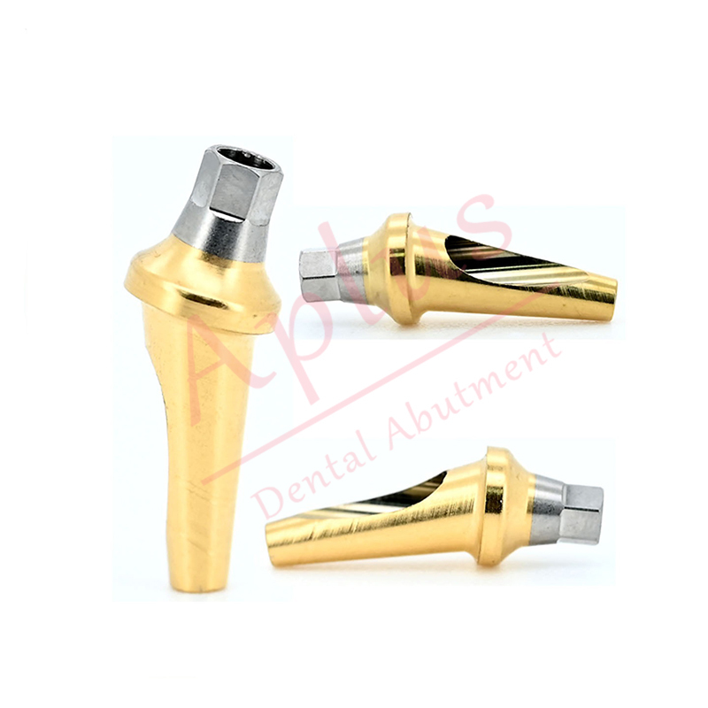 Hiossen ET Regular 17° Angled Abutment Dental Implant Osstem TS GS Mini Titanium Angled Abutment A Type B Type Cement-retained Combination Prosthesis