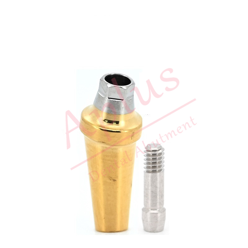 Hiossen ET Regular 17° Angled Abutment Dental Implant Osstem TS GS Mini Titanium Angled Abutment A Type B Type Cement-retained Combination Prosthesis