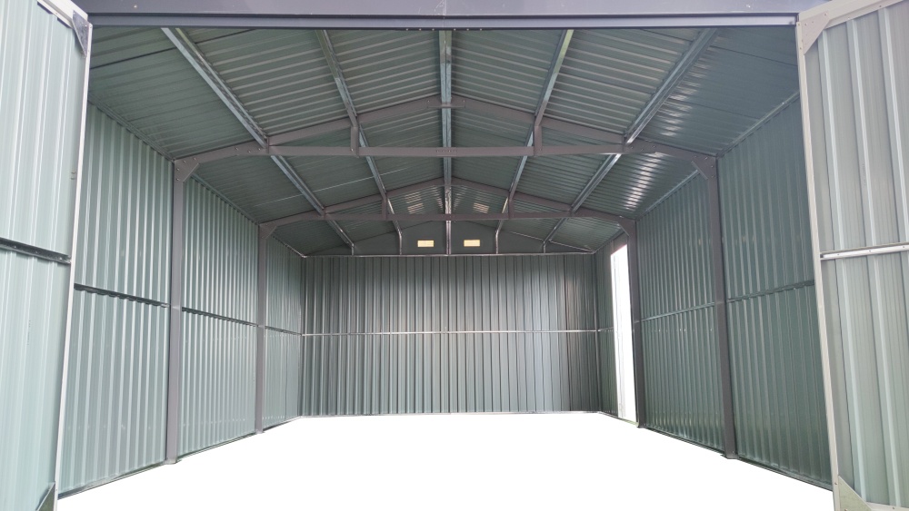 Spacious Outdoor Storage Shed: This 13x20FT outdoor storage shed offers a generous 250 square feet of floor space, perfect for storing trucks, cars, large tools, and lawn equipment. With double front