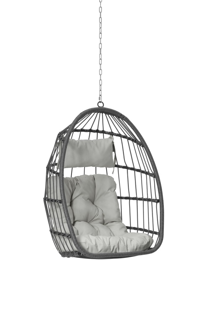 Outdoor Garden Rattan Egg Swing Chair Hanging Chair Wood
