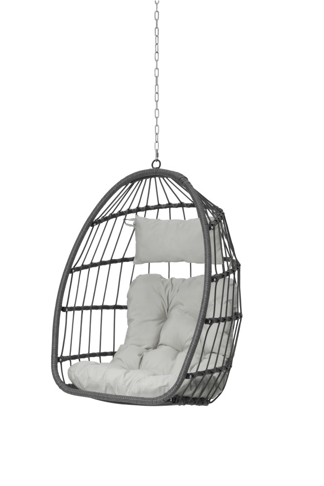 Outdoor Garden Rattan Egg Swing Chair Hanging Chair Wood