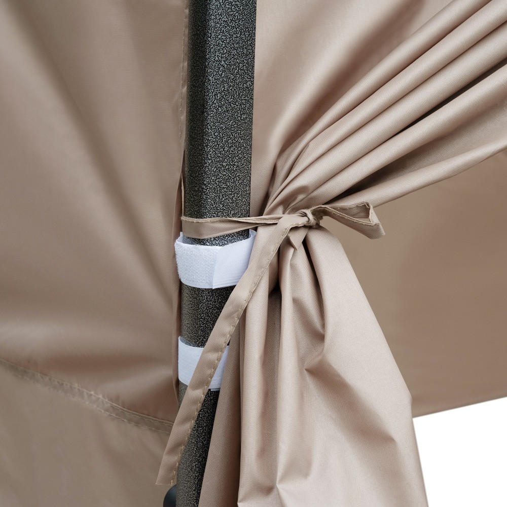 TREXM 10x20 Pop Up Canopy Tent with 6 Sidewalls, Heavy Duty Party Tent, UV and Waterproof Protection, 3 Height Adjustable Outdoor Canopy Tent with Roller Bag for Weddings, Events, and Beach, Khaki
