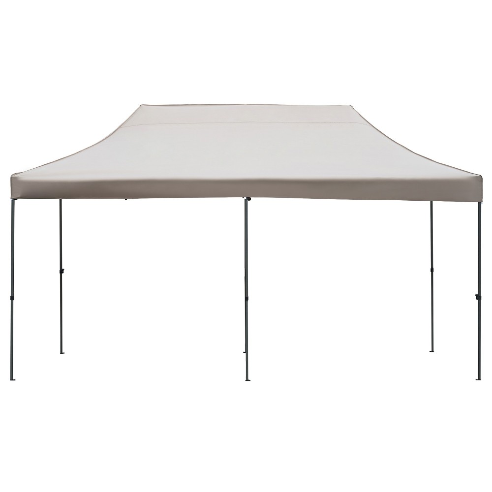 TREXM 10x20 Pop Up Canopy Tent with 6 Sidewalls, Heavy Duty Party Tent, UV and Waterproof Protection, 3 Height Adjustable Outdoor Canopy Tent with Roller Bag for Weddings, Events, and Beach, Khaki