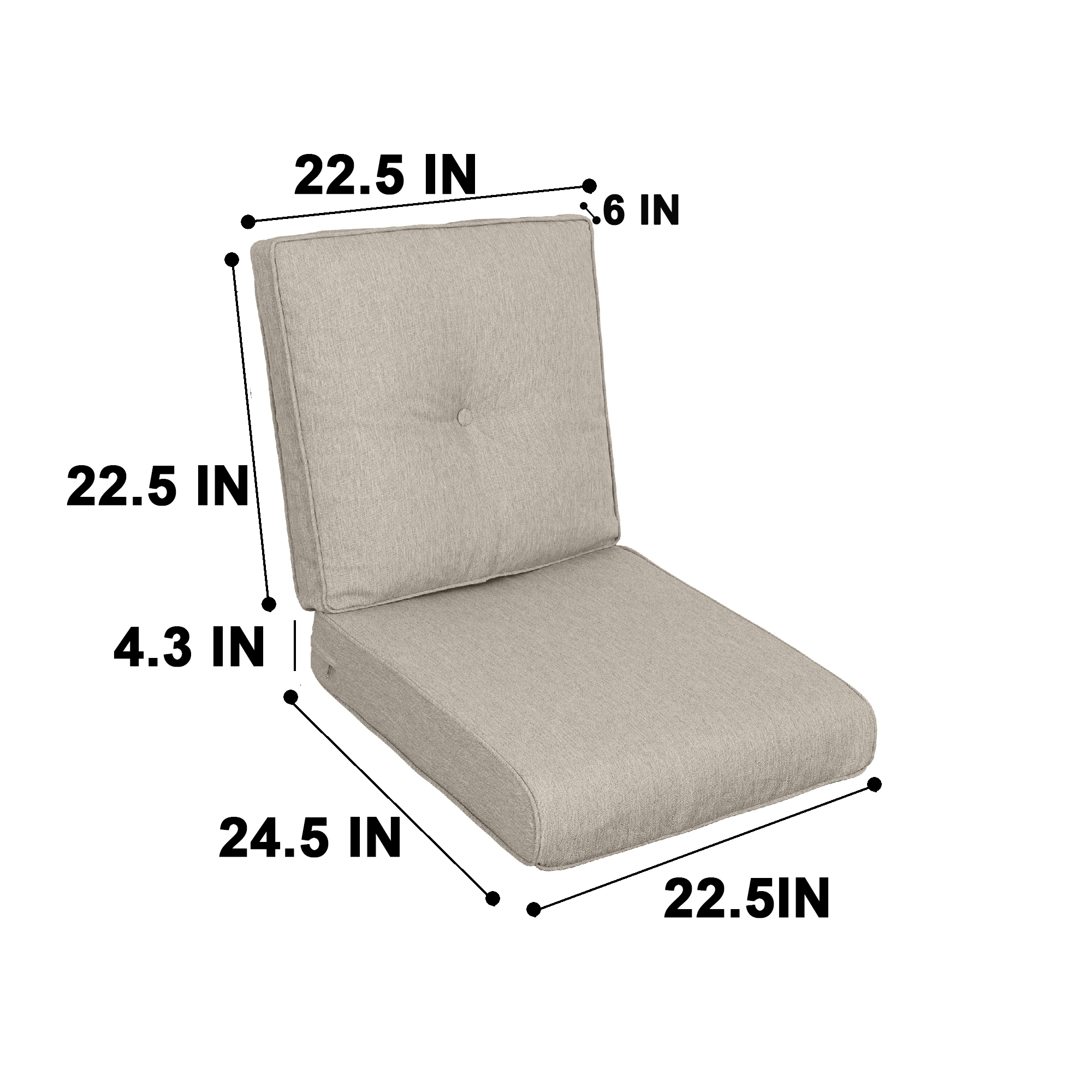 2-Pack High Back Patio Chair Cushions Set - Waterproof Outdoor Seat & Back Replacement for Rocking, Adirondack & Garden Chairs (Beige Brown)